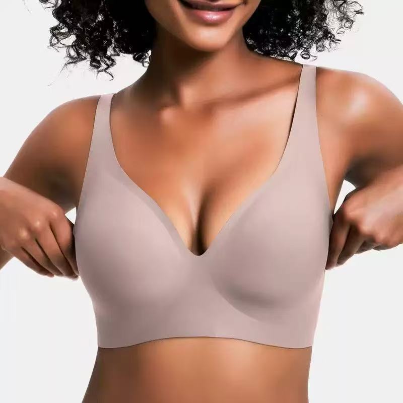 Pack of 3 Jelly Wireless Seamless Deep-V Push-Up Bra