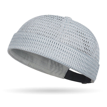 Men’s Breathable Brimless Docker Hat – Lightweight Mesh Skull Cap for Summer Outdoor Wear
