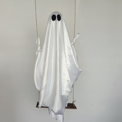 5FT Large Hanging Ghost Swing with Remote Control String Lights 👻🕸️