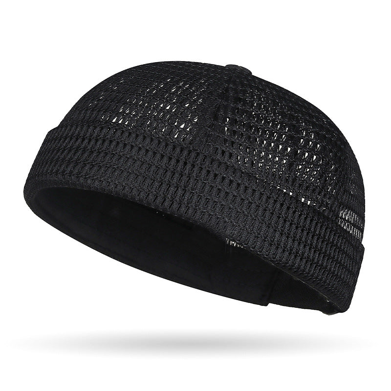 Men’s Breathable Brimless Docker Hat – Lightweight Mesh Skull Cap for Summer Outdoor Wear