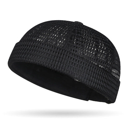 Men’s Breathable Brimless Docker Hat – Lightweight Mesh Skull Cap for Summer Outdoor Wear
