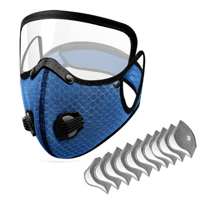 🔥50% OFF！Reusable Face Mask With Detachable Eye Shield & Breath Valve, Dustproof Windproof Outdoor Mask✨
