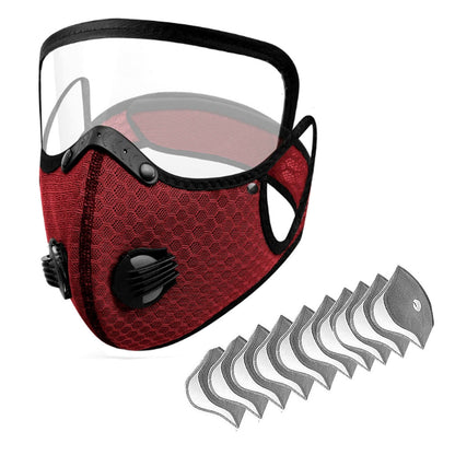 🔥50% OFF！Reusable Face Mask With Detachable Eye Shield & Breath Valve, Dustproof Windproof Outdoor Mask✨