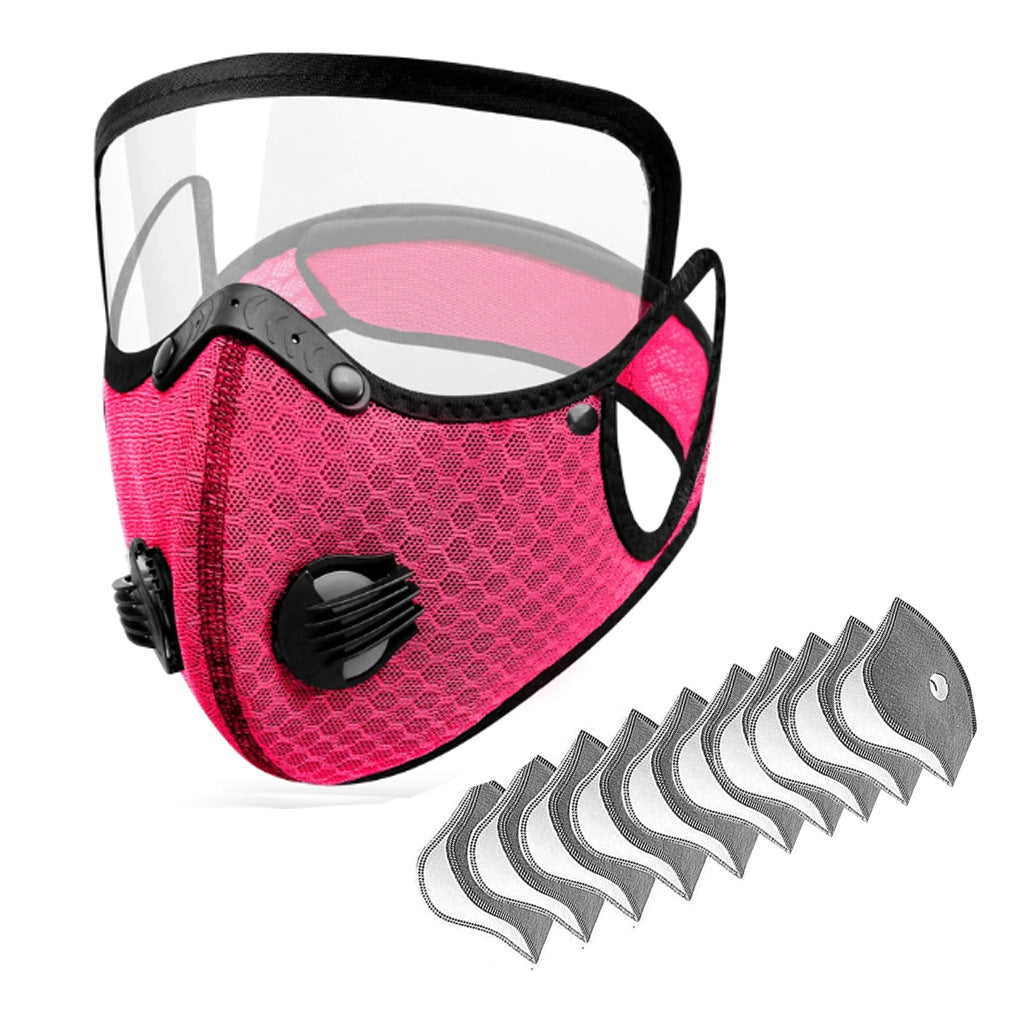 🔥50% OFF！Reusable Face Mask With Detachable Eye Shield & Breath Valve, Dustproof Windproof Outdoor Mask✨