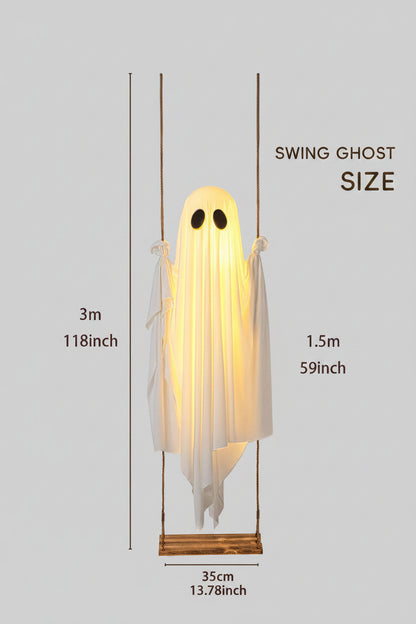 5FT Large Hanging Ghost Swing with Remote Control String Lights 👻🕸️