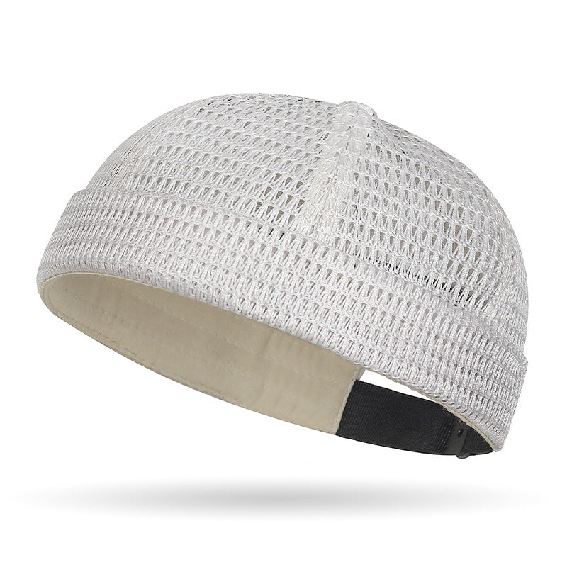 Men’s Breathable Brimless Docker Hat – Lightweight Mesh Skull Cap for Summer Outdoor Wear