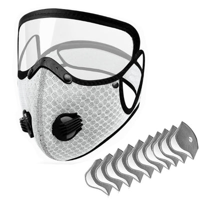 🔥50% OFF！Reusable Face Mask With Detachable Eye Shield & Breath Valve, Dustproof Windproof Outdoor Mask✨