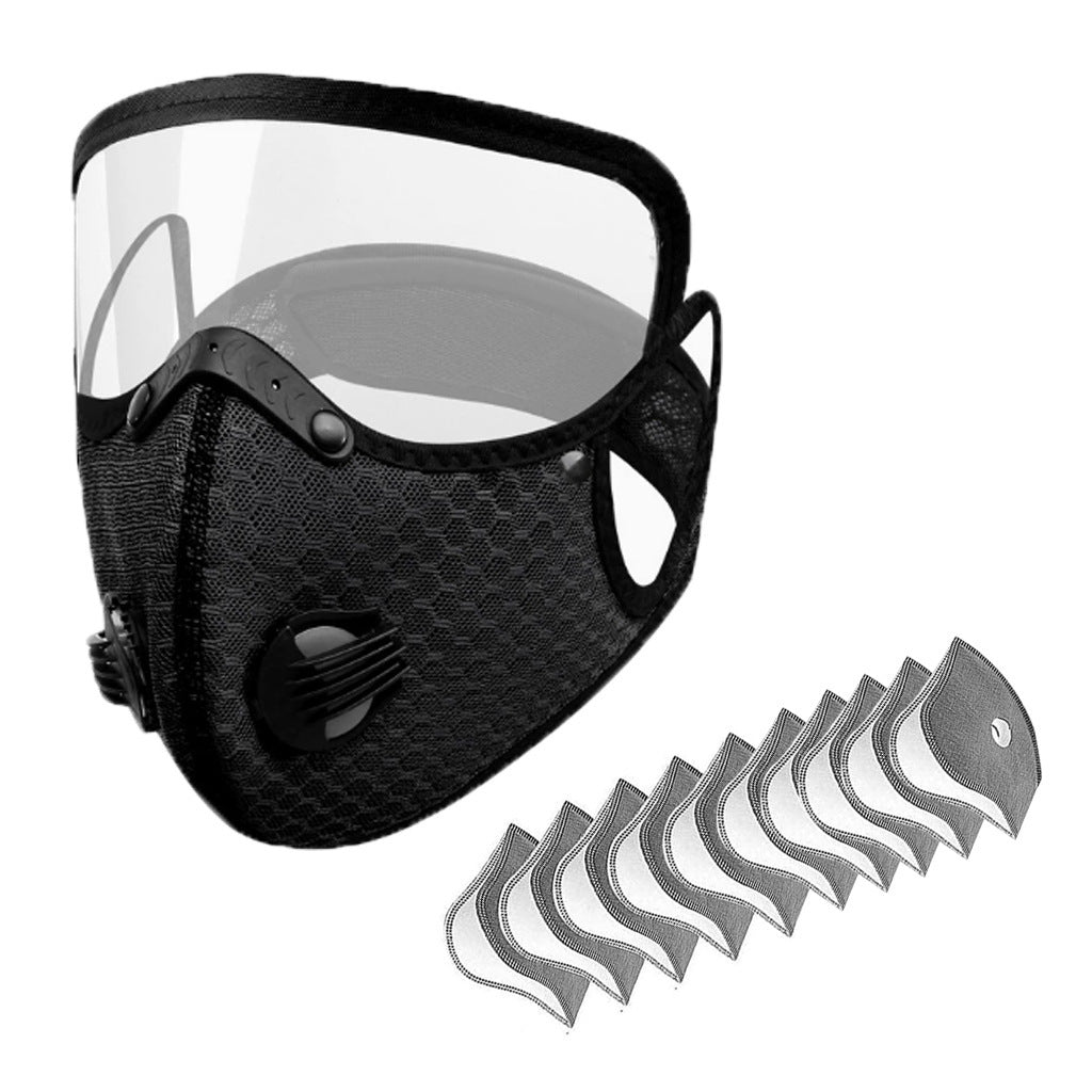 🔥50% OFF！Reusable Face Mask With Detachable Eye Shield & Breath Valve, Dustproof Windproof Outdoor Mask✨
