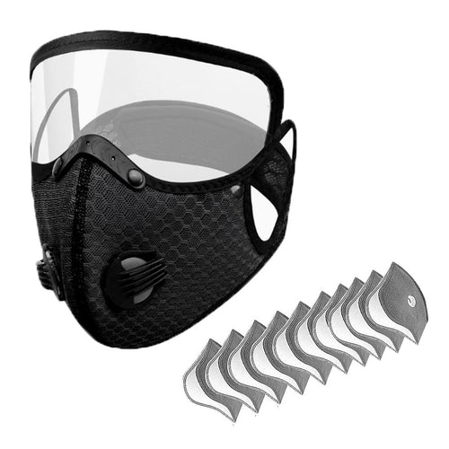 🔥50% OFF！Reusable Face Mask With Detachable Eye Shield & Breath Valve, Dustproof Windproof Outdoor Mask✨