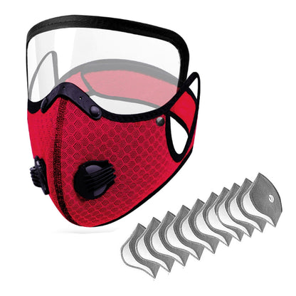 🔥50% OFF！Reusable Face Mask With Detachable Eye Shield & Breath Valve, Dustproof Windproof Outdoor Mask✨