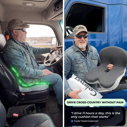 Ergonomic Memory Foam Seat & Back Cushion — Full Support for Tailbone, Coccyx & Lumbar Relief