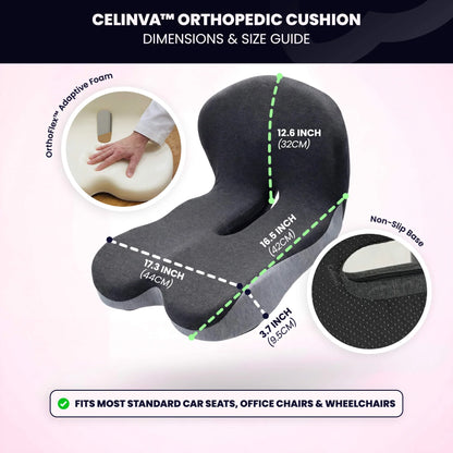 Ergonomic Memory Foam Seat & Back Cushion — Full Support for Tailbone, Coccyx & Lumbar Relief
