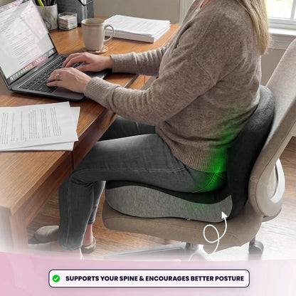 Ergonomic Memory Foam Seat & Back Cushion — Full Support for Tailbone, Coccyx & Lumbar Relief