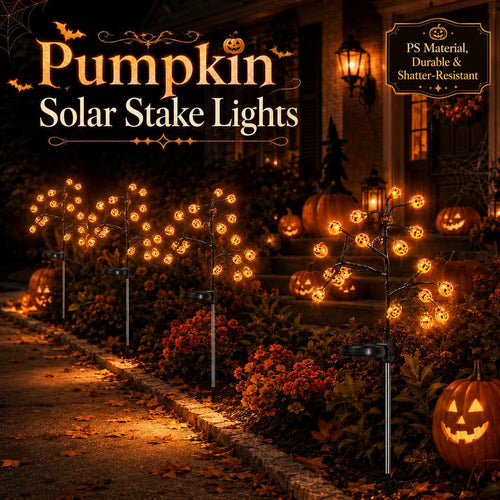 Pumpkin Solar Stake Lights - Halloween Outdoor Yard Decor