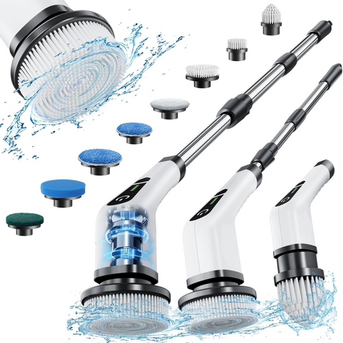 Cordless Electric Spin Scrubber with  Brush Heads