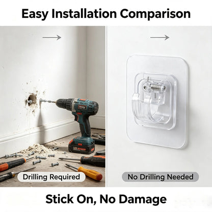 No Drilling Self-Stick Pole Support Clip
