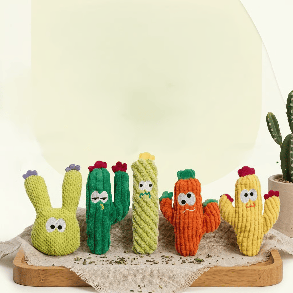 🎁Last Day Promotion 50% OFF🔥Handmade Soft Cactus Kitten Chew Toys with Natural Catnip