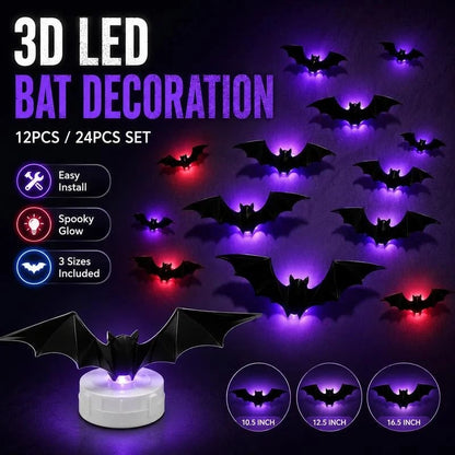 🔥Last Day 50% OFF 🦇Halloween 3D Bat LED Wall Light Decor
