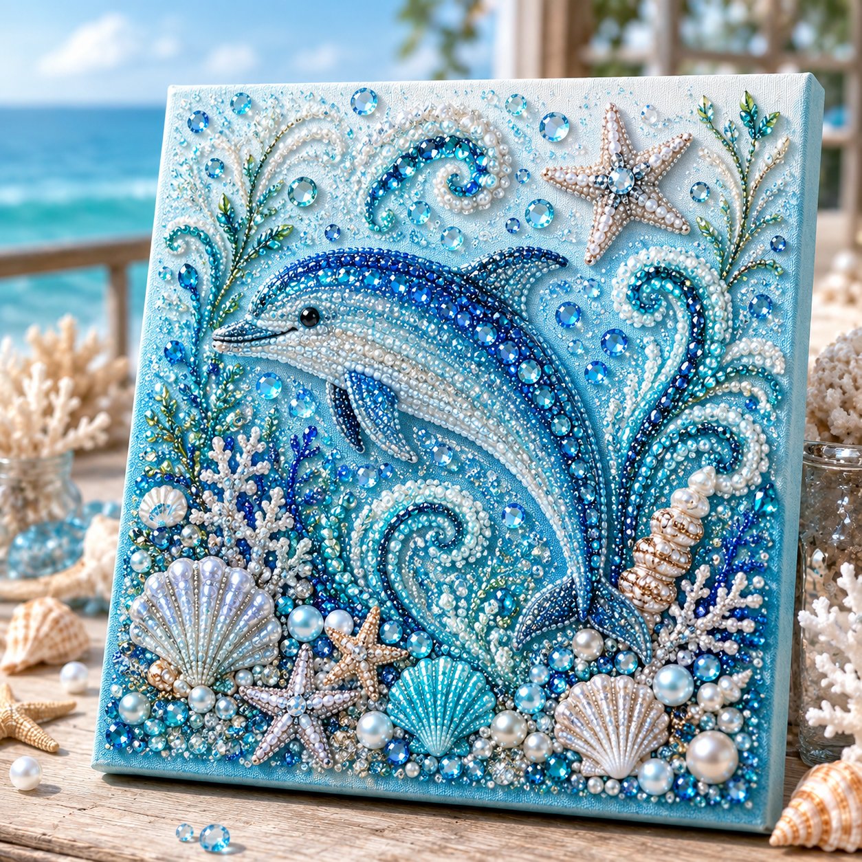 🔥 Last Day 57% OFF - 🌊✨ Ocean Theme Pearl Art DIY Kit – Relaxing DIY Craft to Create Stunning Coastal Artwork