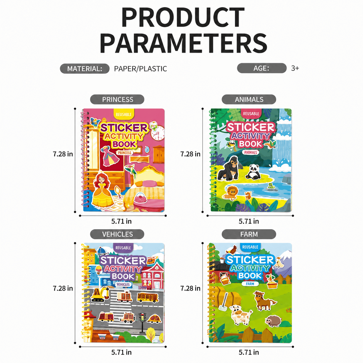 🌟 Reusable Jelly Sticker Activity Book for Kids
