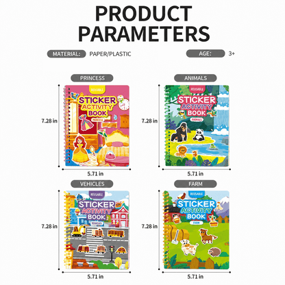 🌟 Reusable Jelly Sticker Activity Book for Kids