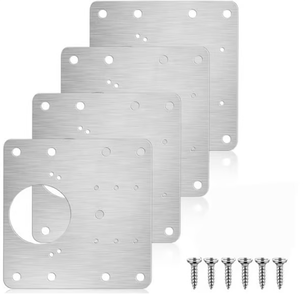 Cabinet Hinge Repair Plate with Screws