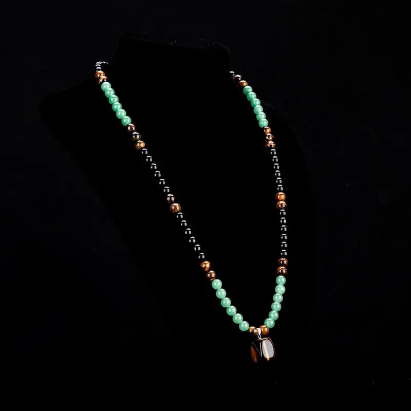 ✨ Money Attraction Necklace With GreenAventurine & Tiger Eye Pendant Healing Crystal Stone