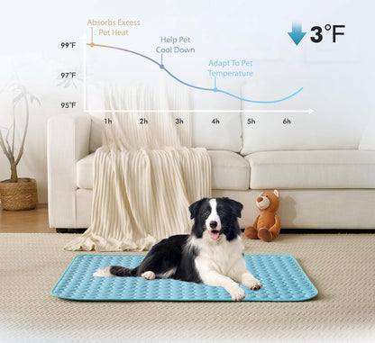 🧊Ice Silk Pet Cooling Mat, Washable Breathable Cooling Pad For Dogs Cats, Non-Slip Summer Heat Relief Bed For Indoor Travel