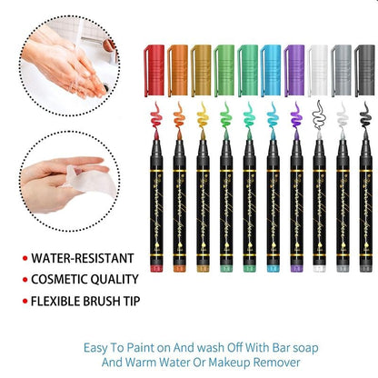 🎨Perfect For Unique Body Art🔥Temporary Tattoo Markers for Skin
