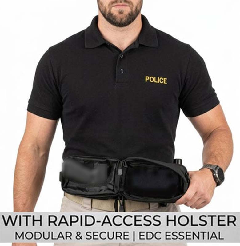 Multifunctional Concealed Carry Hip Bag with Rapid-Access Holster