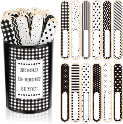 121 Pcs Back to School Teacher Gift Flip Name Sticks Set with Storage Cup