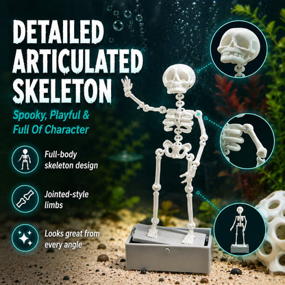 💀 Dancing Skeleton Aquarium Bubbler | Spooky Bubble Effect Fish Tank Decoration