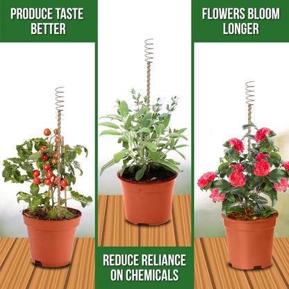 Electroculture Plant Stakes 8 Pack | Enhance Plant Growth with Natural Energy | Eco-Friendly, Copper Garden Stakes for Vibrant, Healthy Plants