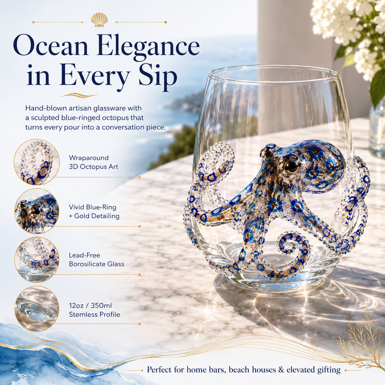 🔥🌊 3D Ocean Animal Artisan Glassware Collection for Fresher Sips, Coastal Elegance & Elevated Home Bar Vibes