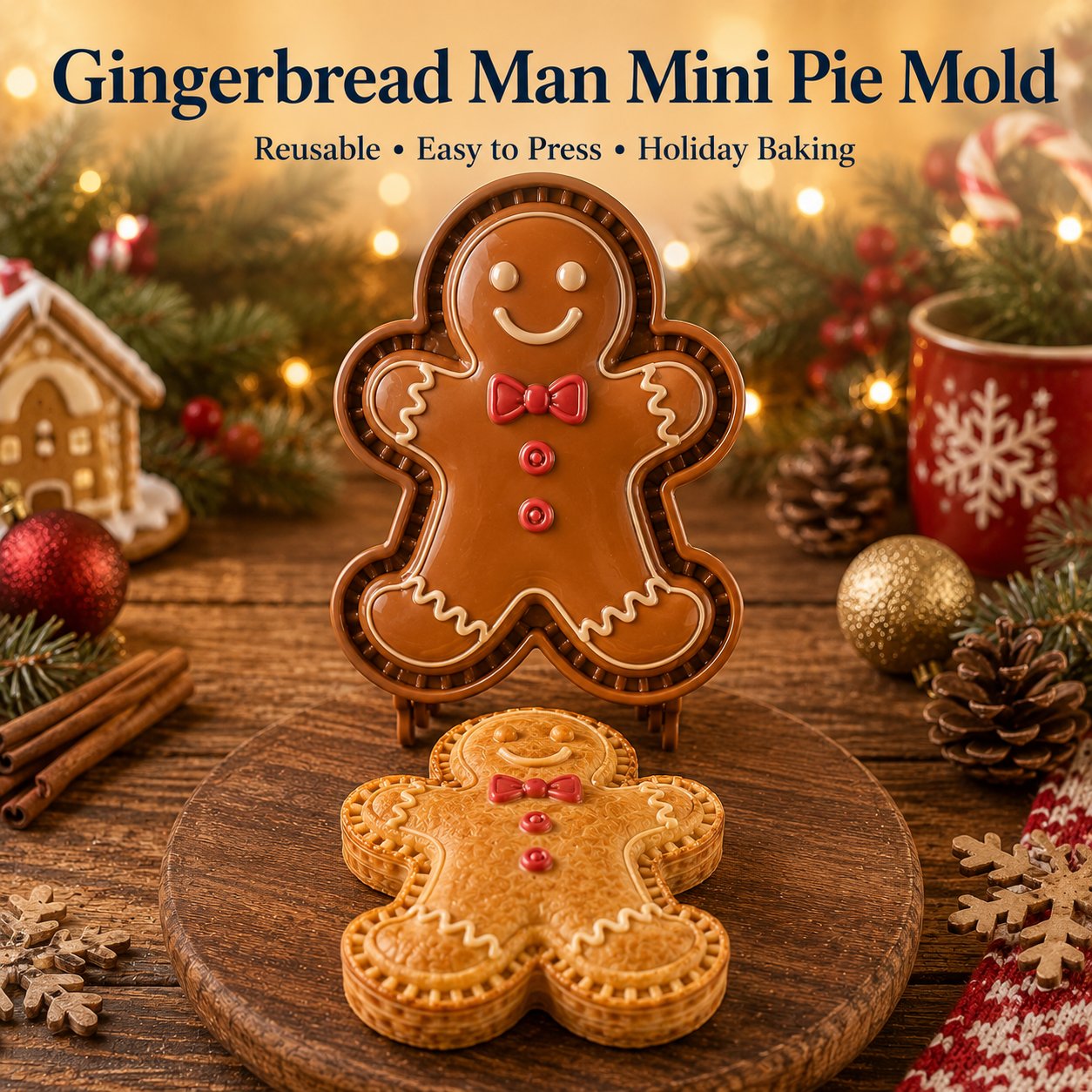 ⏳ Last Day 49% OFF – 🎄16-Design Christmas Mini Pie Mold Collection | Reusable Embossed Molds for Shaping Detailed Santa, Snowman, Reindeer, Tree & Holiday Pies 🥧✨