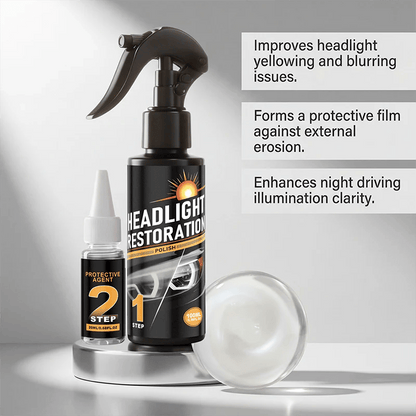 🥳2026 HOT SALE🥳💞50K+ SOLD!⏰🔧 Buy 2 Get 1 Free – LAST DAY! Headlight Restorer Kit – 2 steps, no disassembly. Removes yellow haze, restores clarity. Long‐lasting UV shield. 🚗✨