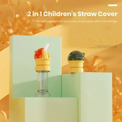 Kids Water Bottle Spout Conversion Cap with Straw | Universal Fit for Juice & Water Bottles | Spill-Proof Flip Top Cover for Toddlers & Children