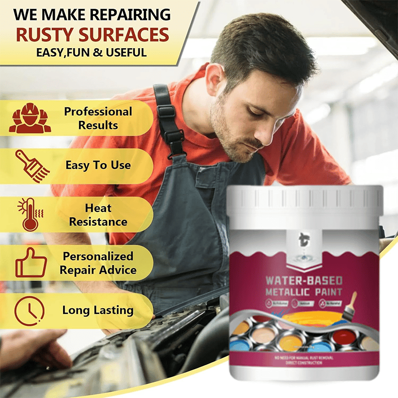 🔥Hot Sale 49% OFF🔥 Rust Converter & Metallic Paint – Stops Rust, Ready to Paint🛡️