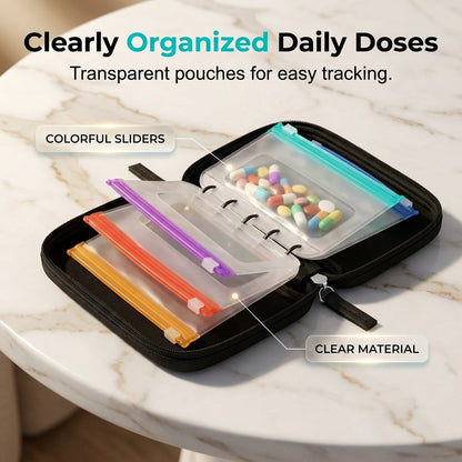 📌 Waterproof Pill Organizer-Large BPA-Free Weekly Medicine Organizer💊