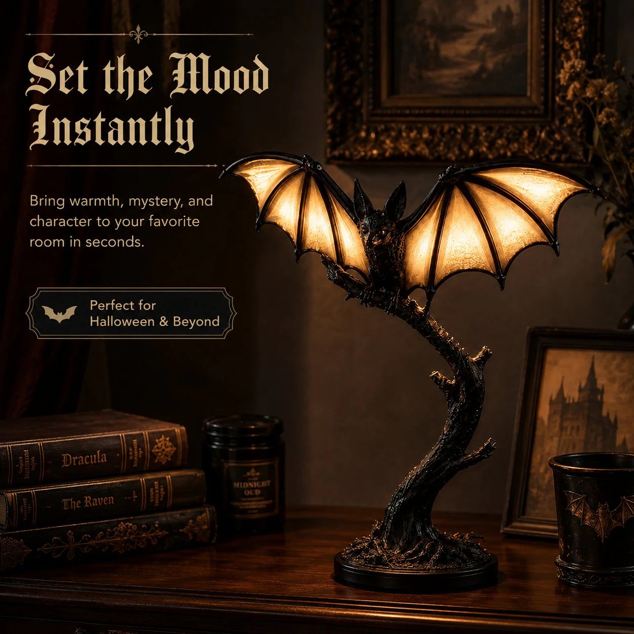 🦇✨ Halloween Glowing Magic Bat Table Lamp