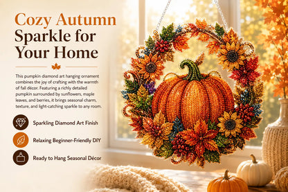 49% OFF - 🍂✨Autumn Harvest Pumpkin Diamond Art Hanging Ornament Kit