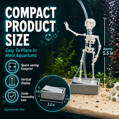 💀 Dancing Skeleton Aquarium Bubbler | Spooky Bubble Effect Fish Tank Decoration
