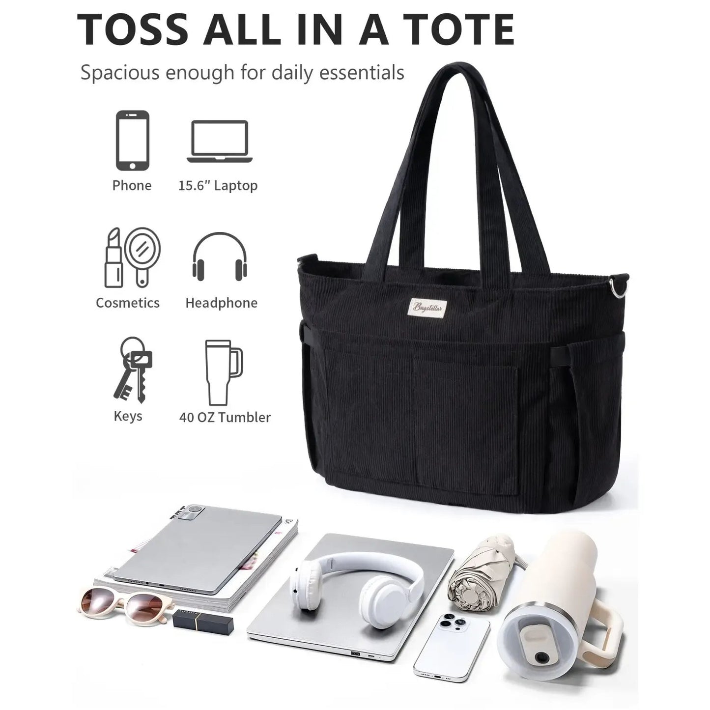 💕Hot sale 50% OFF👜 CORDUROY TOTE BAG FOR WOMEN