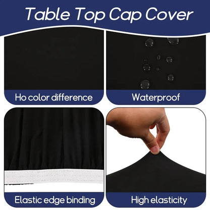 Stretch Fabric Table Top Cap Cover – Elastic Edge, Waterproof & Reusable