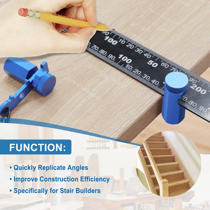📐🔩Tall Stair Gauges for Framing Square – Hexagonal Stable Lock with Holder & Hook for Carpentry & Circular Saw