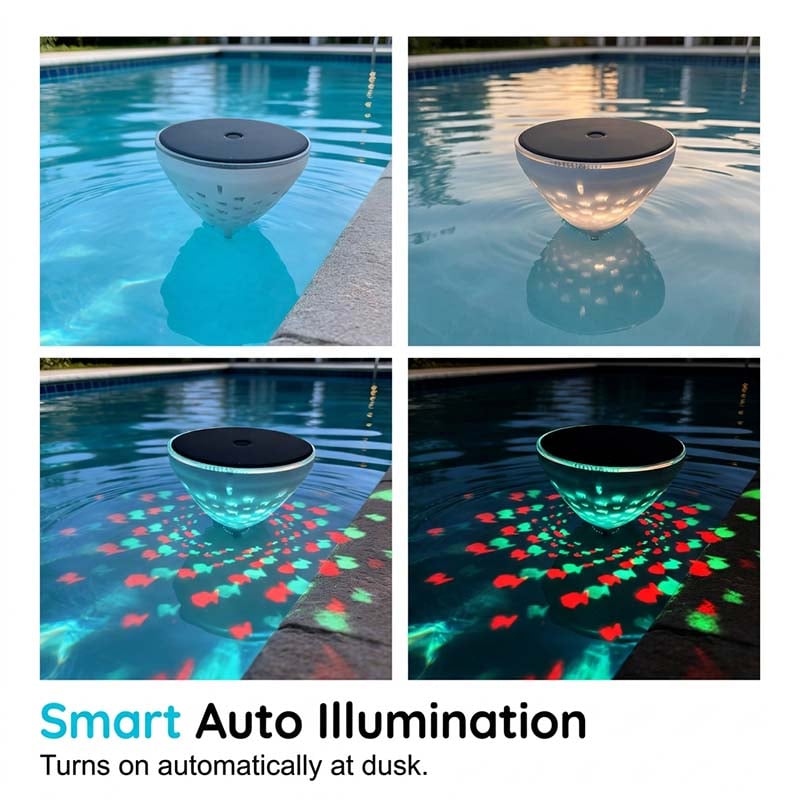 Floating Solar Pool Light with Fish Projection