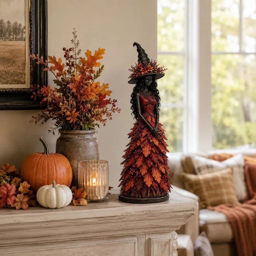 💥LAST DAY 49% OFF - 🧙 Enchanted Autumn Witch Figurine