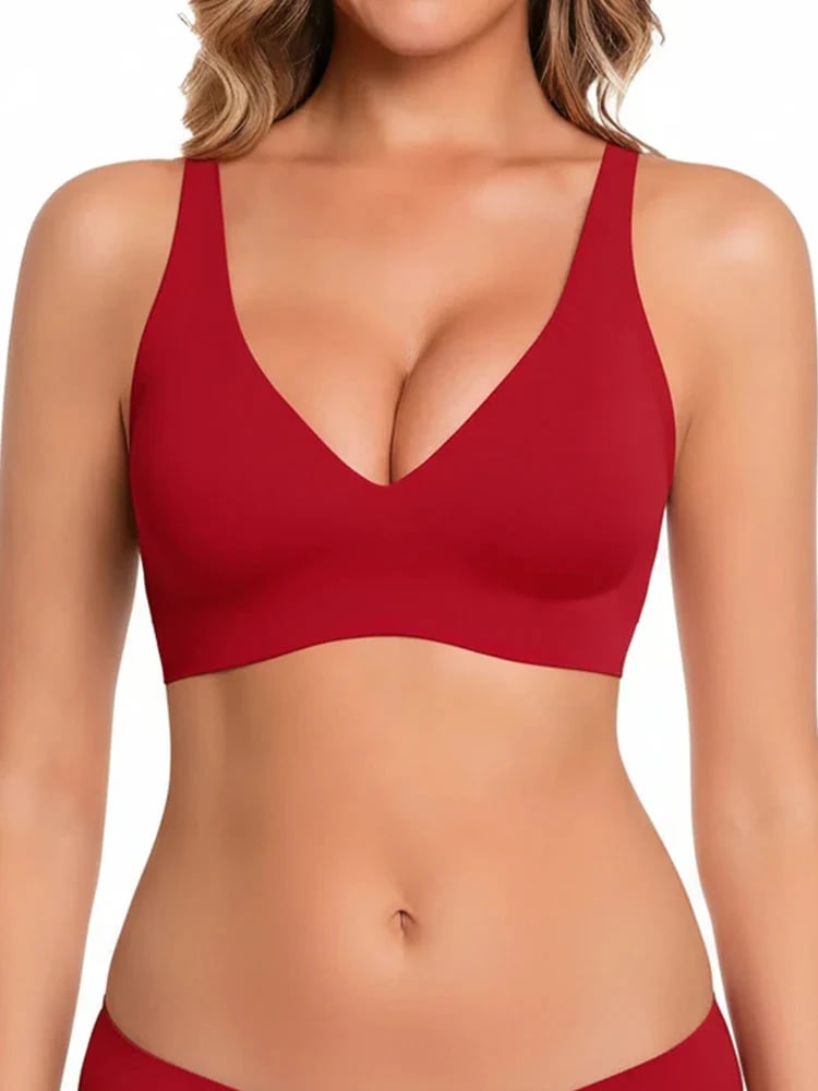 Pack of 3 Jelly Wireless Seamless Deep-V Push-Up Bra