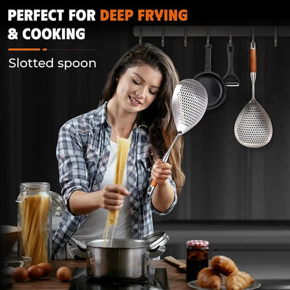 Fine Mesh Stainless Steel Colander - 2026 Upgraded Version Ultra-Fine Filter Mesh with Handle, Oil Filter Spoon, Food Strainer for Kitchen