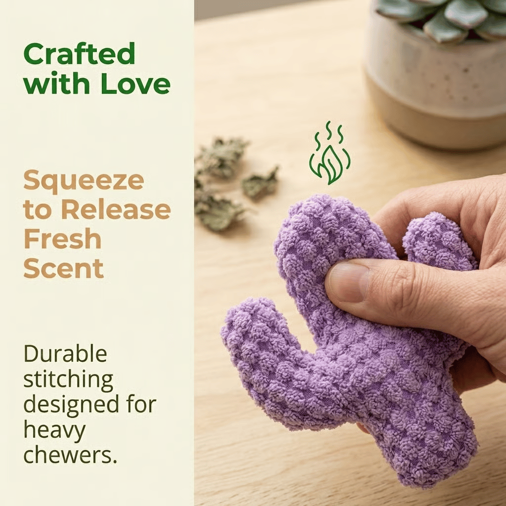 🎁Last Day Promotion 50% OFF🔥Handmade Soft Cactus Kitten Chew Toys with Natural Catnip